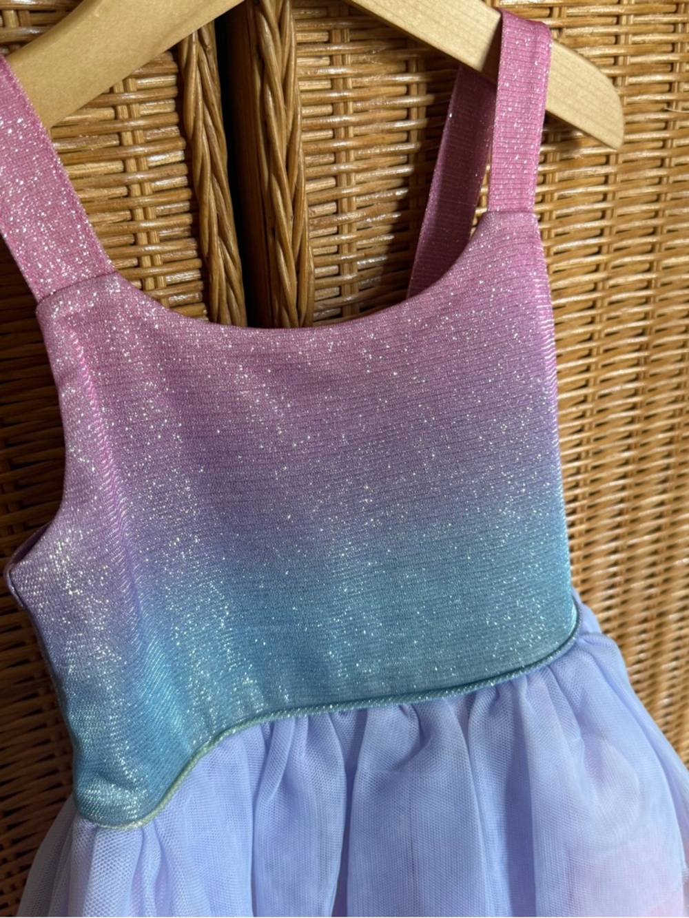 Zunie Sparkle Ombre Tulle Dress in Pink & Blue - Picture 3 of 6